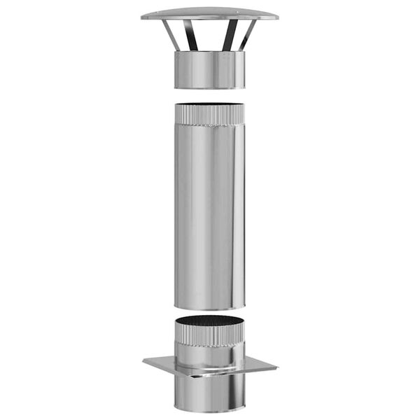 vidaXL Sk&oacute;r Framlengingu Silfur 35 x 35 x 82 cm Ry&eth;fr&iacute;tt St&aacute;l