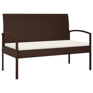 vidaXL Gar&eth;bekkur me&eth; Sessu Svartur 105 cm P&oacute;l&yacute;rattan