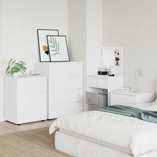 vidaXL Geymsk&aacute;pur 2 pcs Hv&iacute;tt 80 x 48 x 105 cm Samsettur vi&eth;ur