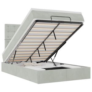 vidaXL Ottoman r&uacute;mgrind me&eth; d&yacute;num Lj&oacute;sgr&aacute;r 120x190cm Flauel