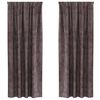 vidaXL Flauels skaut me&eth; gluggatj&ouml;ldum 2 pcs Br&uacute;nn 260 x 140 cm Flauel