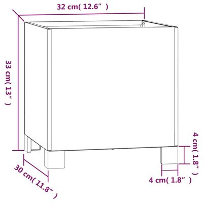 vidaXL Gróðursetningu með fótum Rusty 32x30x33 cm Corten Stál