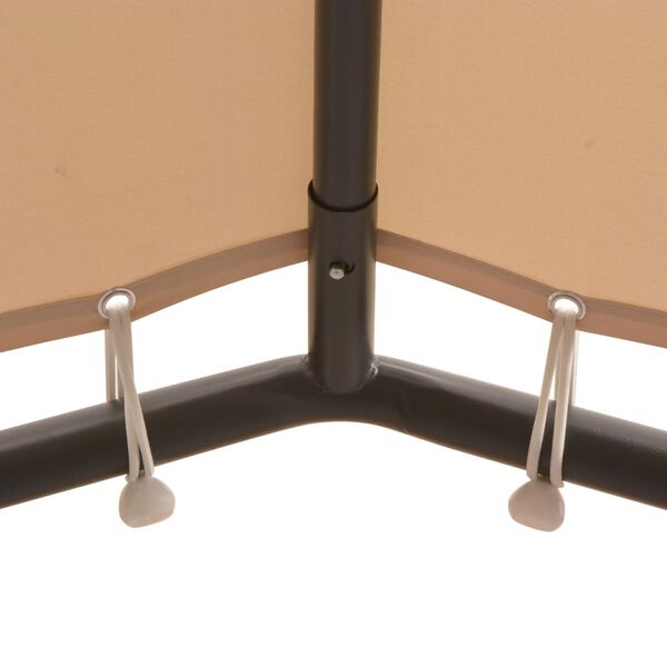 vidaXL Garðskáli Lystiskáli Tjald Skýli 4x4 m Stál Drapplitað