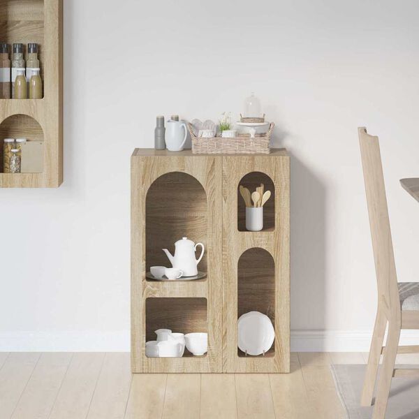 vidaXL Vi&eth;beinteyfla Sonoma Eik 59 x 35 x 80.5 cm Samsettur vi&eth;ur