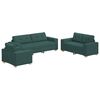 vidaXL S&oacute;fi 3 pcs D&ouml;kkgr&aelig;n 221 x 80 x 80 cm L&iacute;n-blanda&eth;ur efni