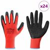 vidaXL Vinnuhanskar 24 pcs Rautt og svart 9 / l Latex h&uacute;&eth;un