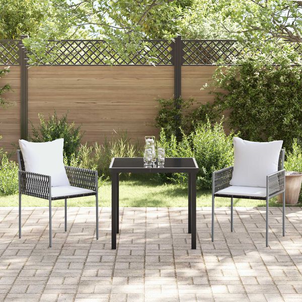 vidaXL Garður borðsett 5 pcs Svartur Poly rattan