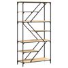 vidaXL B&oacute;kahilla Sonoma Eik 91x36x176 cm Samsettur Vi&eth;ur og St&aacute;l