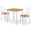 vidaXL 3 Parta Bor&eth;stofusett MDF Hv&iacute;tt