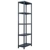 vidaXL Geymsluhilla sv&ouml;rt 125 kg 60x30x180 cm plast