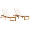 vidaXL S&oacute;lst&oacute;l 2 pcs Br&uacute;nn 202 x 53 x 89 cm Hrein akas&iacute;utr&eacute;