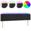 vidaXL LED H&ouml;f&eth;agafl Svart 203x16x78/88 cm Flauel