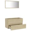 804884 vidaXL 2 Piece Bathroom Furniture Set Sonoma Oak Chipboard