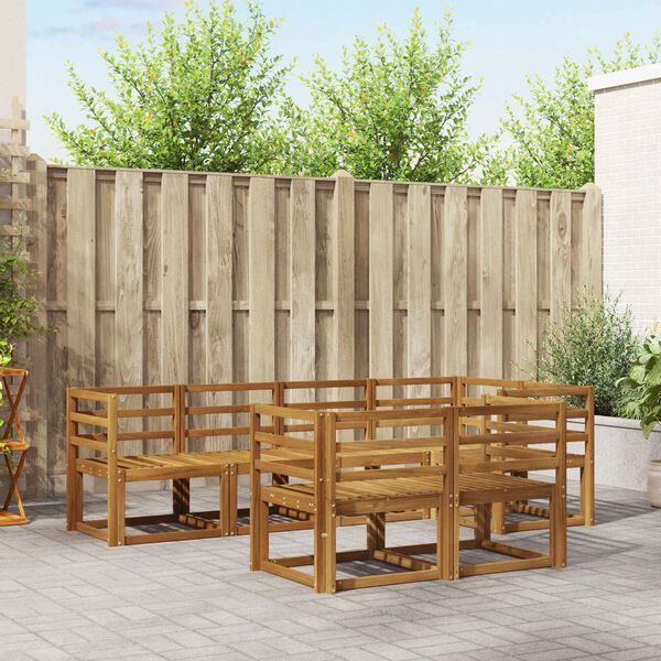 vidaXL &Uacute;ti s&oacute;fasett me&eth; p&uacute;&eth;i 7 pcs N&aacute;tt&uacute;rulegt og B&eacute;ig