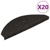 vidaXL Stigamottur Sj&aacute;lfl&iacute;mandi 20 stk Svartar 56x17x3 cm