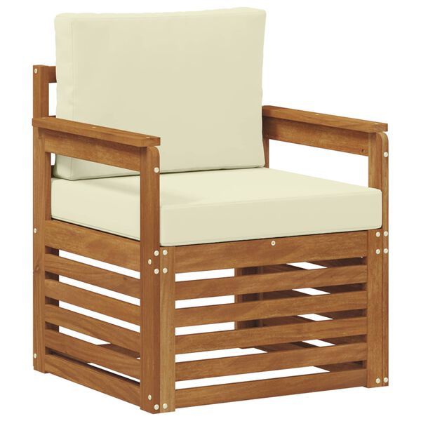 vidaXL &Uacute;ti s&oacute;fasett Solid Akas&iacute;uskei&eth; og P&oacute;lyester N&aacute;tt&uacute;rulegur