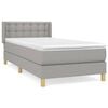 vidaXL H&oacute;lfa&eth; Springr&uacute;m me&eth; D&yacute;nu Lj&oacute;sgr&aacute;tt 90x200 cm Tauefni