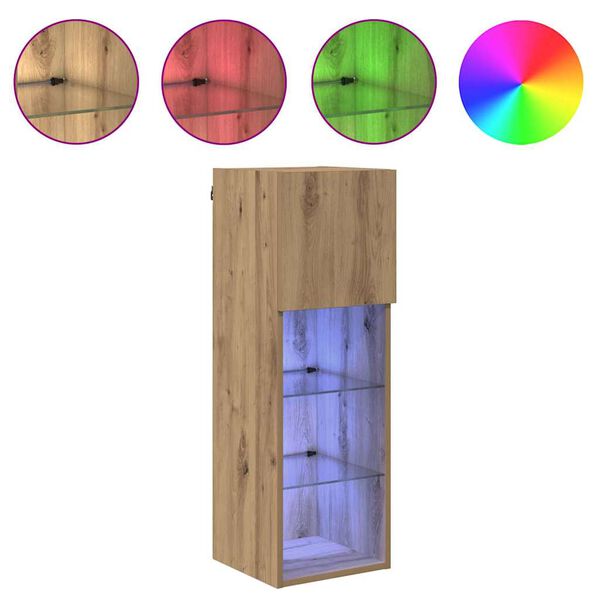 vidaXL Vegghengdur sj&oacute;nvarpssk&aacute;pur Artisan Eik 30,5 x 30 x 90 cm