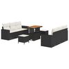 vidaXL Gar&eth;s&oacute;fa sett 9 pcs Svartur p&oacute;l&yacute;rattan