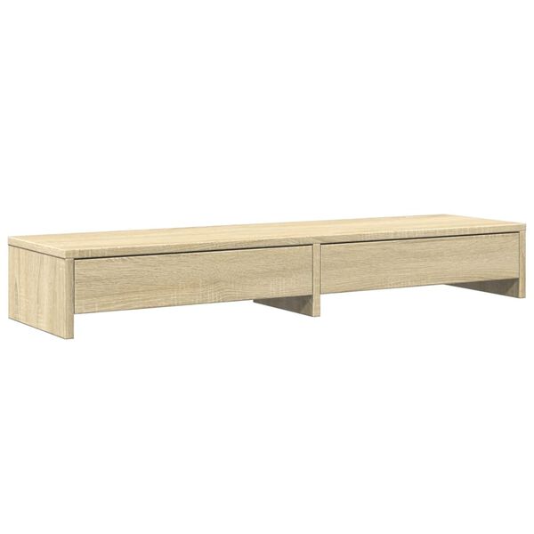 vidaXL skjástandur með skúffum úr Sonoma eik 100x27x15 cm verkfræðilegu tré