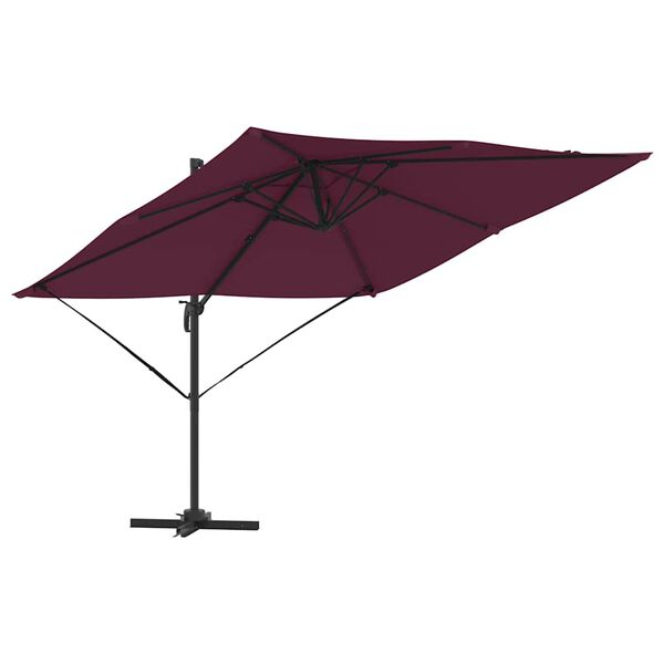 vidaXL Roma Parasol Rauður 286 x 285 x 265 cm Pólýester og Aluminium