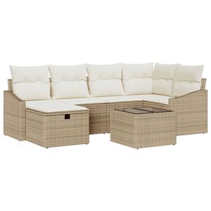 vidaXL S&oacute;fasett me&eth; p&uacute;&eth;i 6 pcs p&oacute;l&yacute;rattan