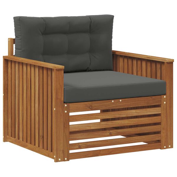 vidaXL &Uacute;ti s&oacute;fasett Solid Akas&iacute;uskei&eth; og P&oacute;lyester N&aacute;tt&uacute;rulegur