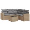 vidaXL 6 Hluta Gar&eth;s&oacute;fasett me&eth; Sessum Drapplita&eth; P&oacute;l&yacute;rattan