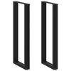 vidaXL barbor&eth;sf&aelig;tur U-laga 2 stk svart 40x(110-111) cm st&aacute;l
