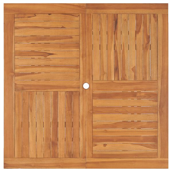 vidaXL Gar&eth;bor&eth; 120x120x75 cm Gegnheill Tekkvi&eth;ur