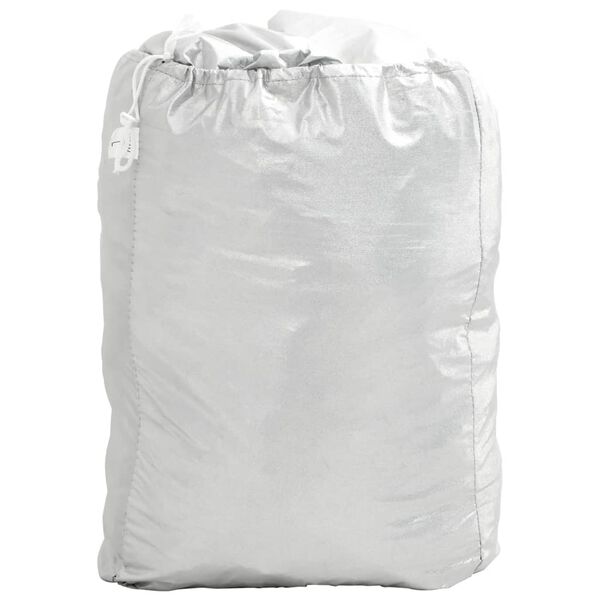 vidaXL Bílahlíf fyrir Jeppling með Sylgjuólum Heil Silfurlituð M PEVA