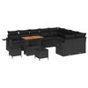 vidaXL Gar&eth;s&oacute;fa sett 12 pcs Svartur p&oacute;l&yacute;rattan