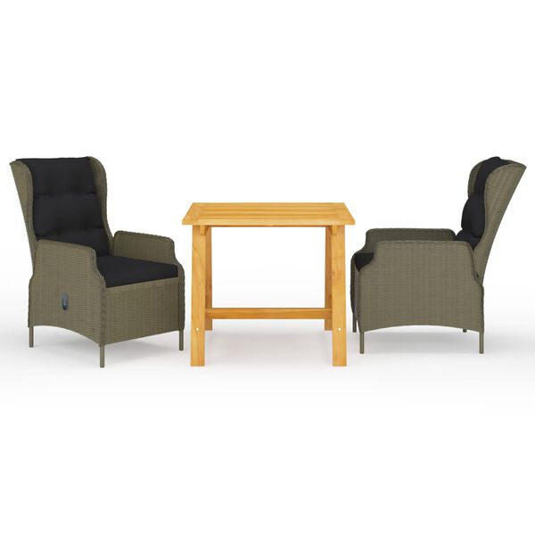 vidaXL 3 Parta Gar&eth;bor&eth;stofusett Br&uacute;nt