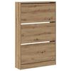 vidaXL Sk&oacute;knask&aacute;pur Artisan Eik 80 x 21 x 125,5 cm Samsettur vi&eth;ur