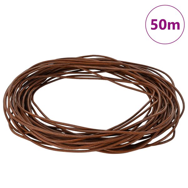vidaXL Le&eth;ur sn&uacute;ra L&eacute;tt br&uacute;nt &Oslash;1 mm x 50 m Le&eth;ur