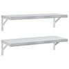 vidaXL Vegghillur 2 stk. 75x30 cm Silfurlita&eth; Ry&eth;fr&iacute;tt St&aacute;l
