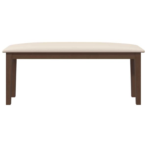 vidaXL Bekkur 110 cm Brúnt gegnheilt viðargúmmí