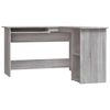 vidaXL Hornskrifbor&eth; Gr&aacute;r Sonoma 120x140x75 cm Samsettur Vi&eth;ur