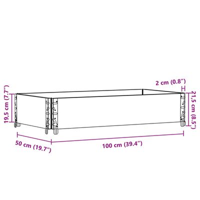 vidaXL Gróðurker Grátt 100x50 cm Gegnheil Fura