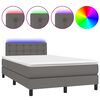 vidaXL H&oacute;lfa&eth; Springr&uacute;m me&eth; D&yacute;nu&LED Gr&aacute;tt 120x190 cm Gervile&eth;ur
