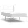 vidaXL R&uacute;mgrind &uacute;r M&aacute;lmi me&eth; H&ouml;fu&eth;gafli Hv&iacute;tur 90x200 cm
