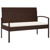 vidaXL Gar&eth;bekkur me&eth; Sessu Svartur 105 cm P&oacute;l&yacute;rattan