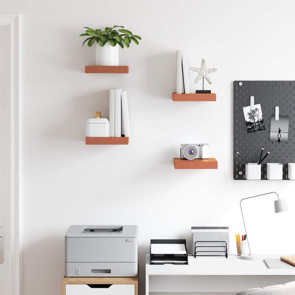 vidaXL Vegghylla 4 pcs Rau&eth;ur 23 x 23,5 x 4 cm Samsettur vi&eth;ur