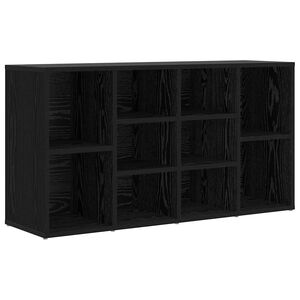 vidaXL Sk&oacute;bekkur Svartur Eik 103 x 30 x 54,5 cm Samsettur vi&eth;ur