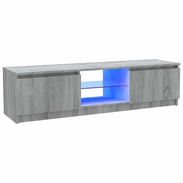 vidaXL Sj&oacute;nvarpssk&aacute;pur me&eth; LED Lj&oacute;sum Gr&aacute;r Sonoma 120x30x36 cm