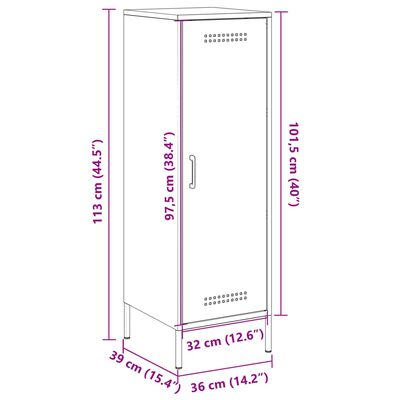 vidaXL Hár Skenkur Bleikur 36x39x113 cm Stál