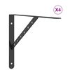 vidaXL Hillufestingar 4 stk 40x2,5x25 cm Svartur Ry&eth;fr&iacute;tt St&aacute;l