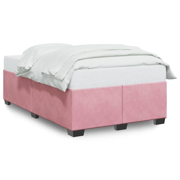 vidaXL R&uacute;mgrind &aacute;n D&yacute;nu Bleik 120x200 cm Flauel