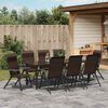 vidaXL Gar&eth;ur bor&eth;sett 9 pcs Br&uacute;nn Poly rattan