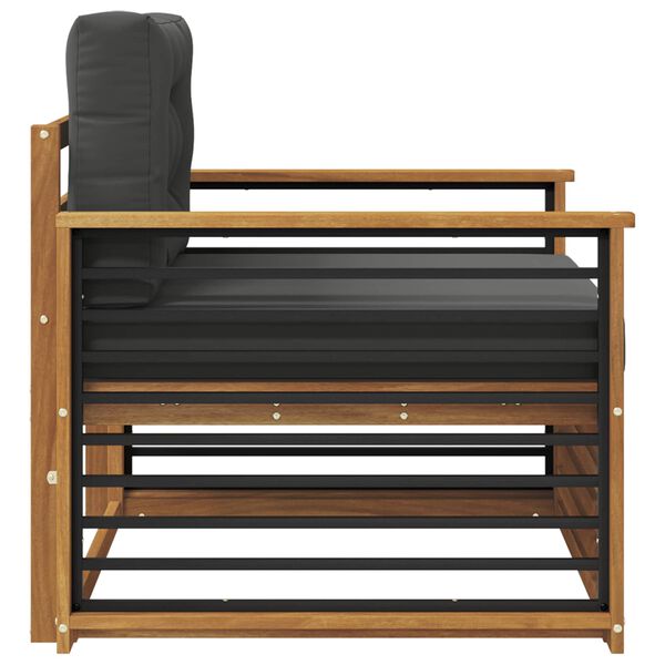 vidaXL &Uacute;ti s&oacute;fasett Solid Akas&iacute;uskei&eth; og P&oacute;lyester N&aacute;tt&uacute;rulegur